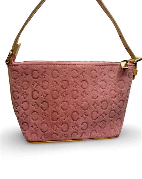 celine pink suede and leather bag|celine running handbags.